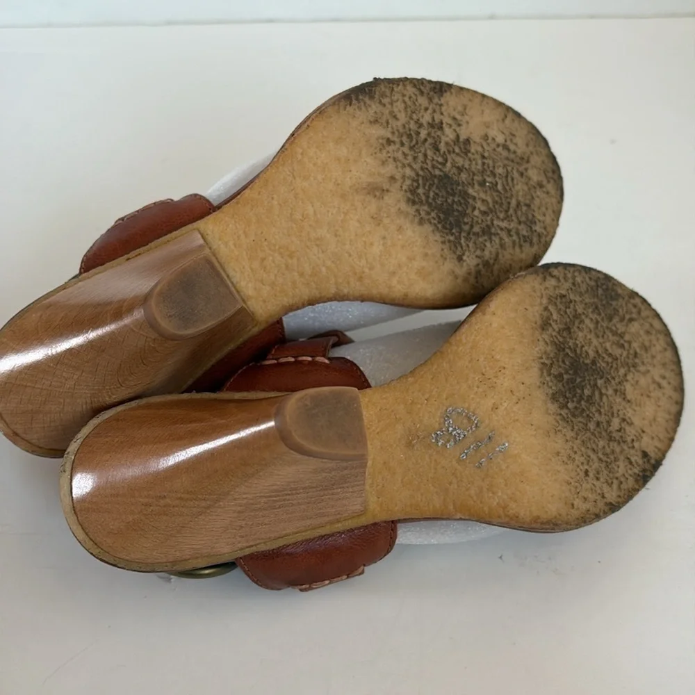 Frye Mandy T Strap brown leather up gladiator gold hardware open toe sandal cone - Picture 6 of 16